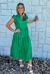 Kelly Green Midi Dress