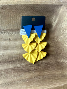 Navy/Yellow Tiered Earrings