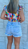 Frayed Denim Shorts