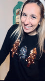 Sequined Long Sleeve Tree Tee