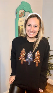 Sequined Long Sleeve Tree Tee