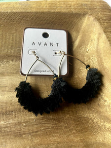 Black Puff Earrings