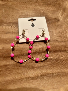 Pink Beaded Earrings