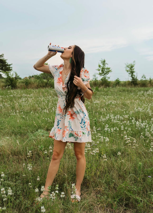 High Waisted Floral Romper