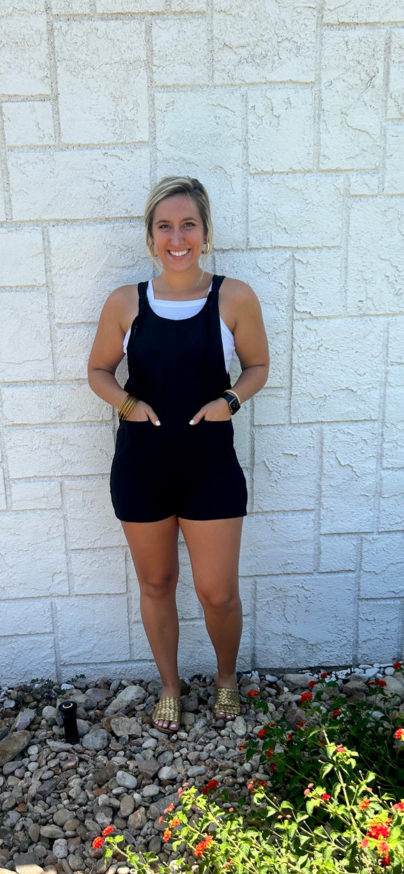 Black Pocket Romper