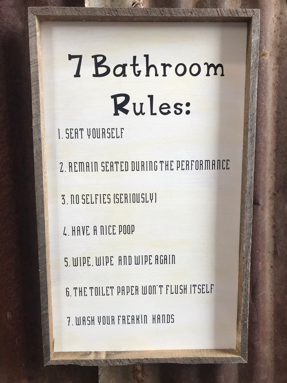 Bathroom Rules Sign