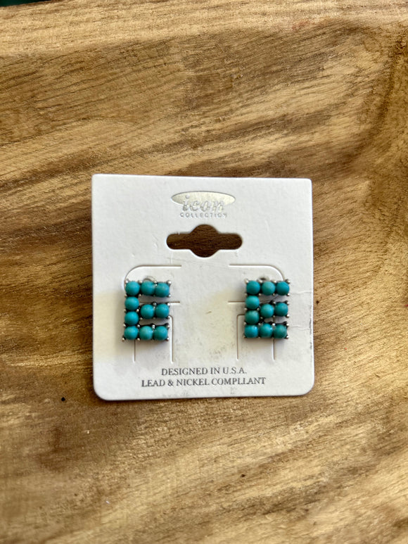 Turquoise ‘E’ Stud