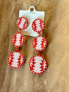 Acrylic Baseball Earrings