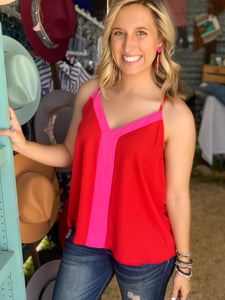 Red/Fuschia Tank Top