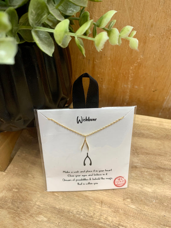 Wishbone Gold Necklace