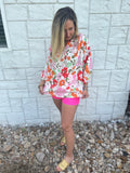 Floral V-Neck Blouse