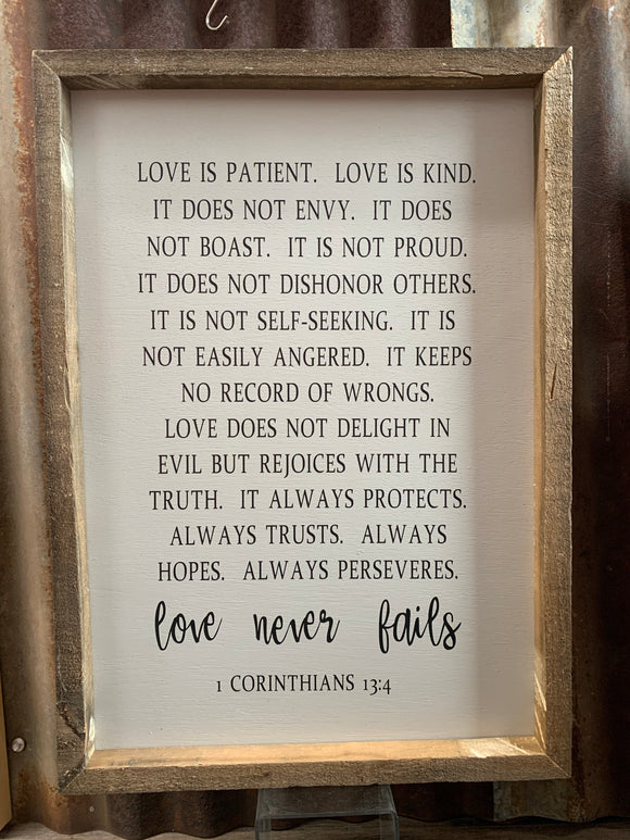 Love Never Fails Sign