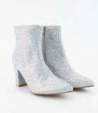 Silver Rhinestone Booties