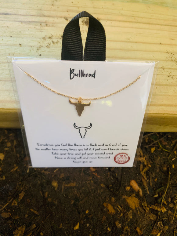 Gold Bullhead Necklace